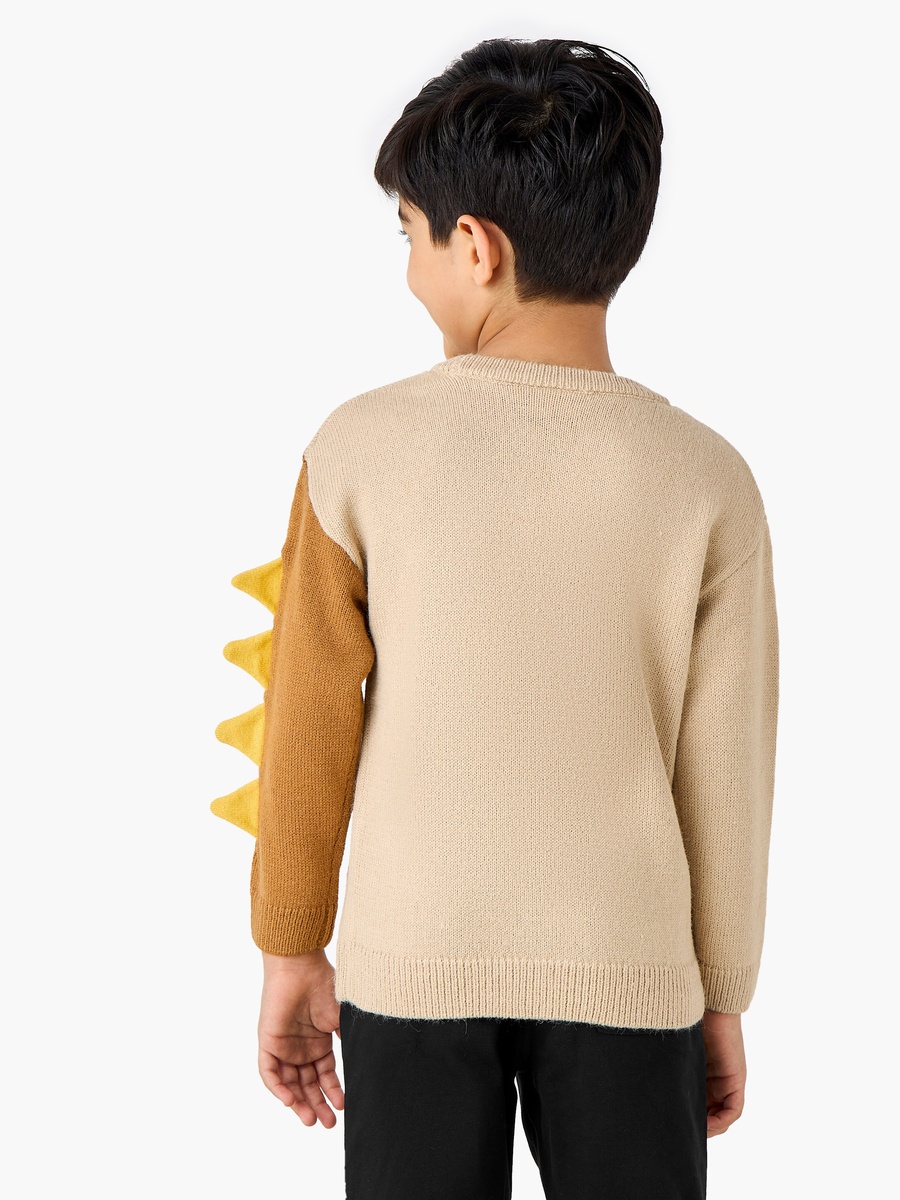 Dinosaur Graphic Pullover with Long Sleeves