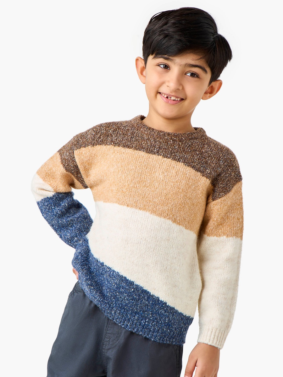 Colourblock Pullover with Long Sleeves