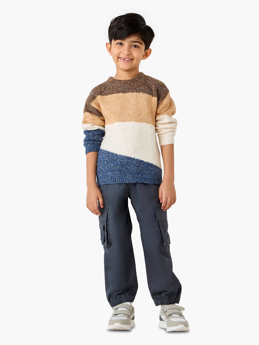 Colourblock Pullover with Long Sleeves