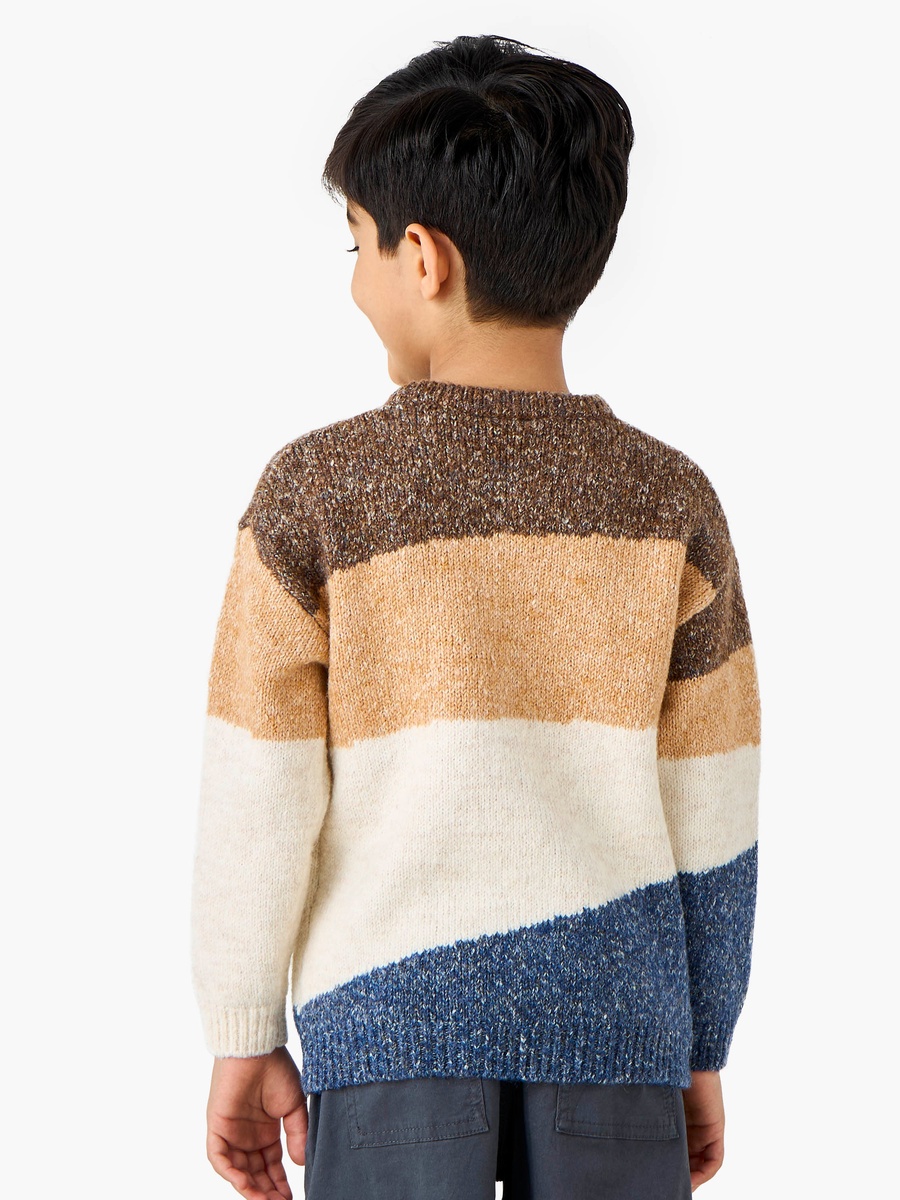 Colourblock Pullover with Long Sleeves