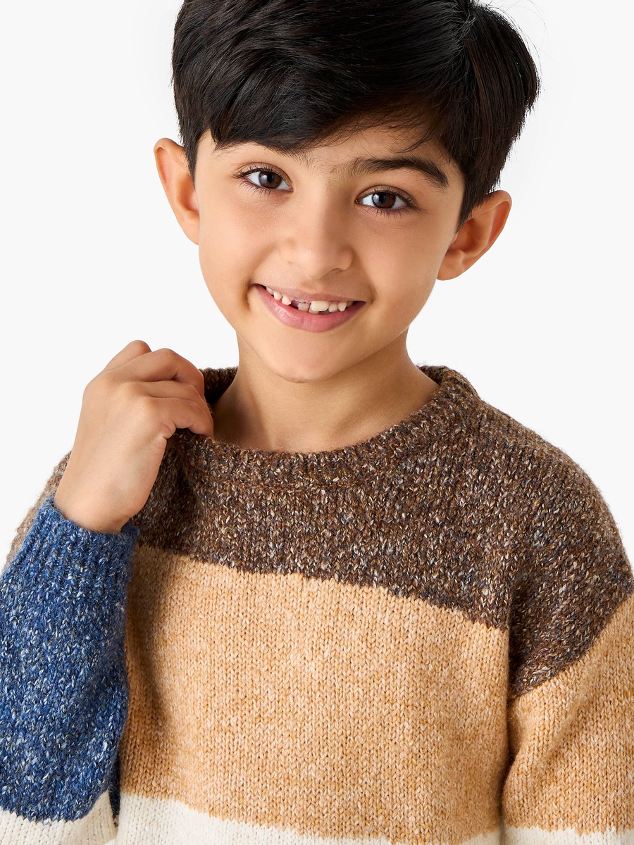 Colourblock Pullover with Long Sleeves