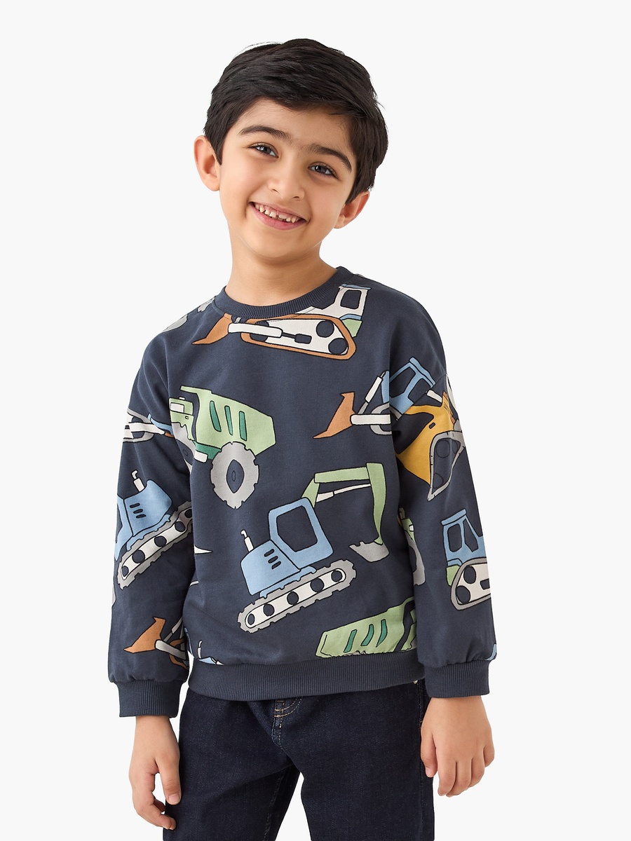 Construction Vehicle Print Pullover