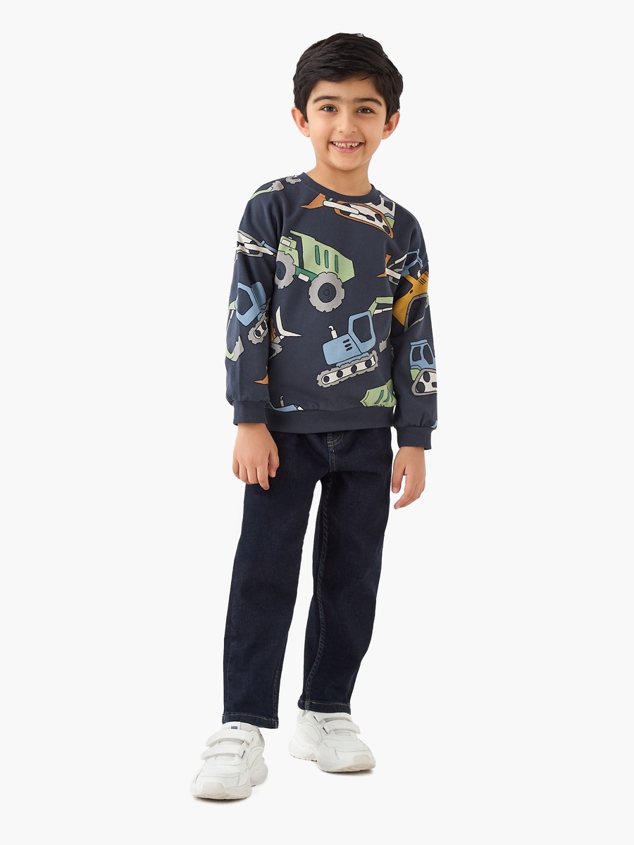 Construction Vehicle Print Pullover