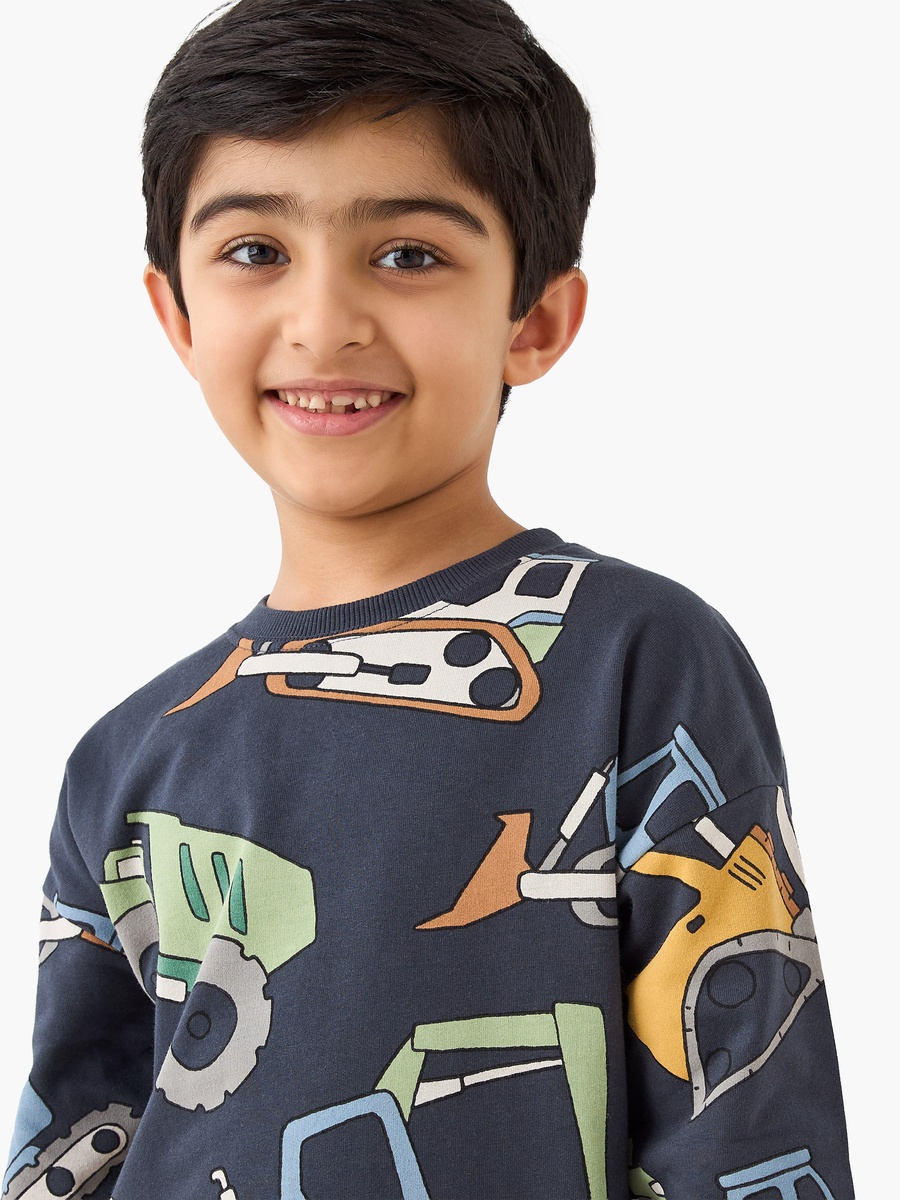 Construction Vehicle Print Pullover