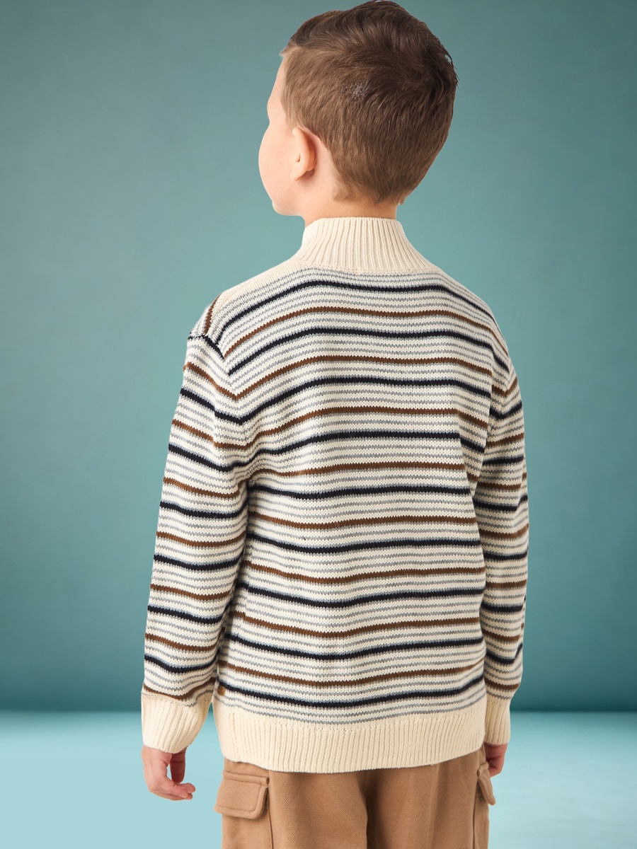 Striped Cardigan with Long Sleeves