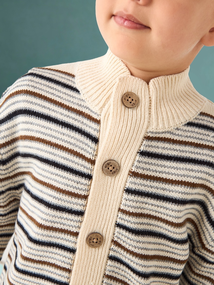 Striped Cardigan with Long Sleeves