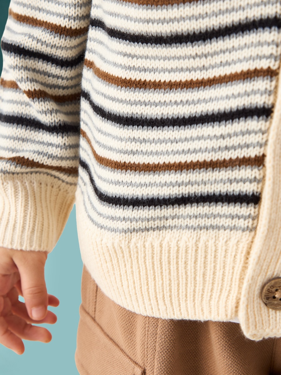 Striped Cardigan with Long Sleeves