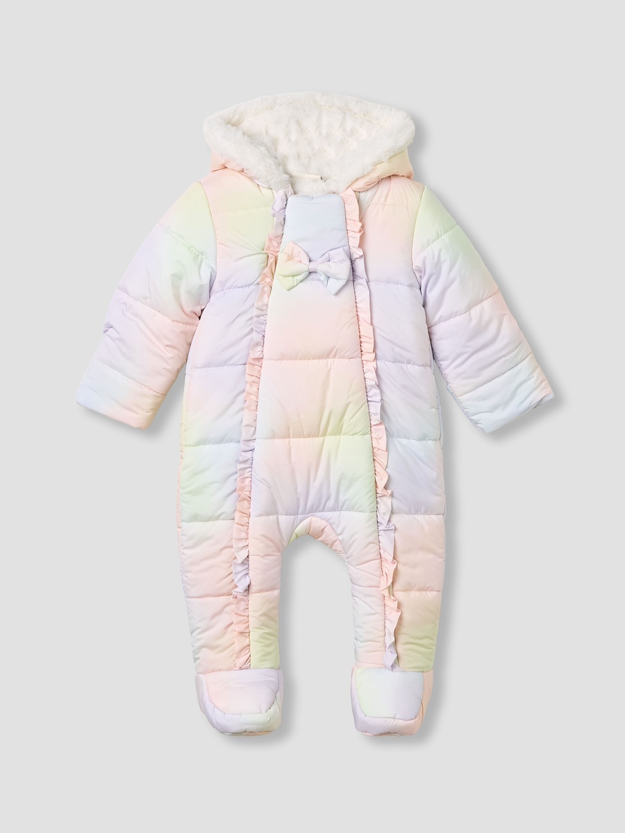 Ruffle Detail Padded Coverall with Hood
