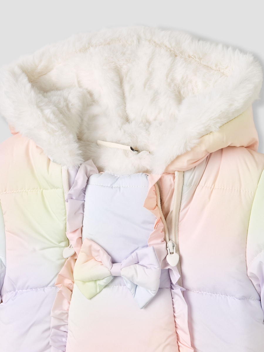Ruffle Detail Padded Coverall with Hood