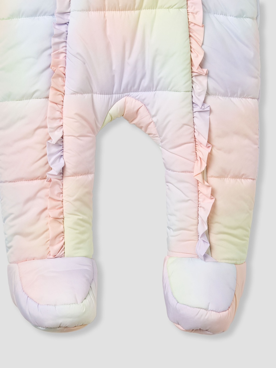 Ruffle Detail Padded Coverall with Hood