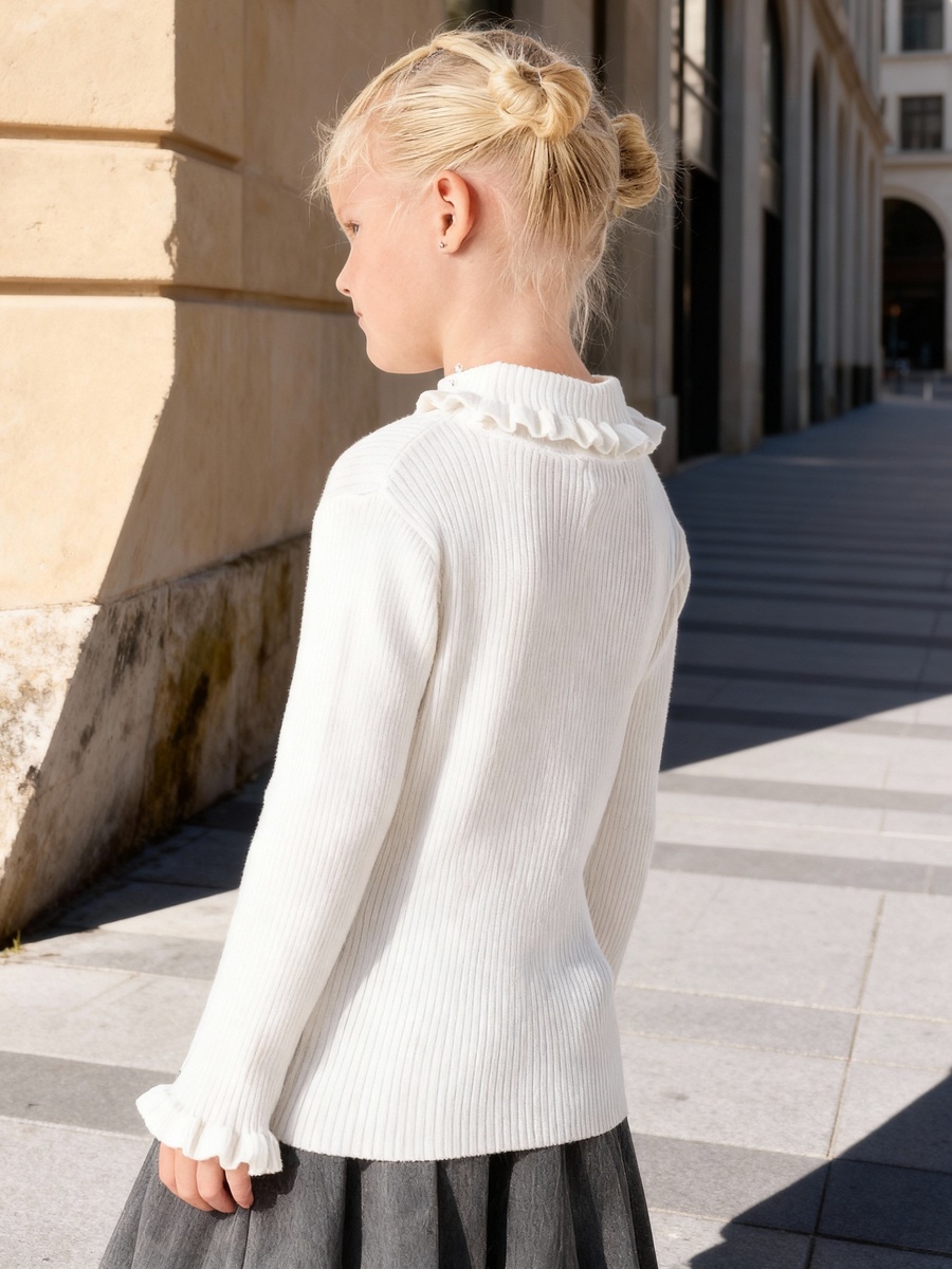Ribbed Pullover with Long Sleeves