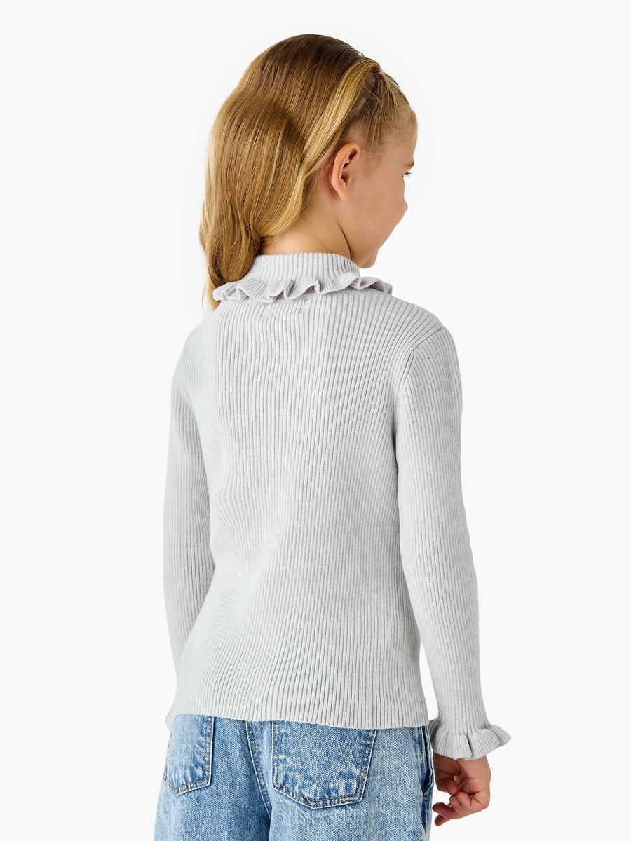 Ribbed High Neck Pullover with Long Sleeves