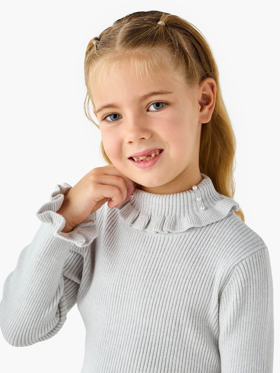 Ribbed High Neck Pullover with Long Sleeves