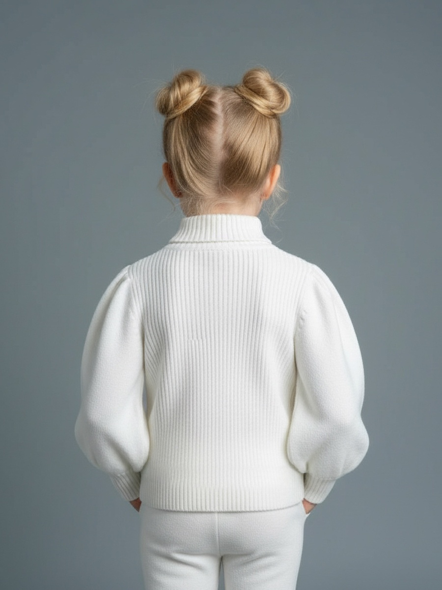 Ribbed Turtleneck Sweater with Long Sleeves