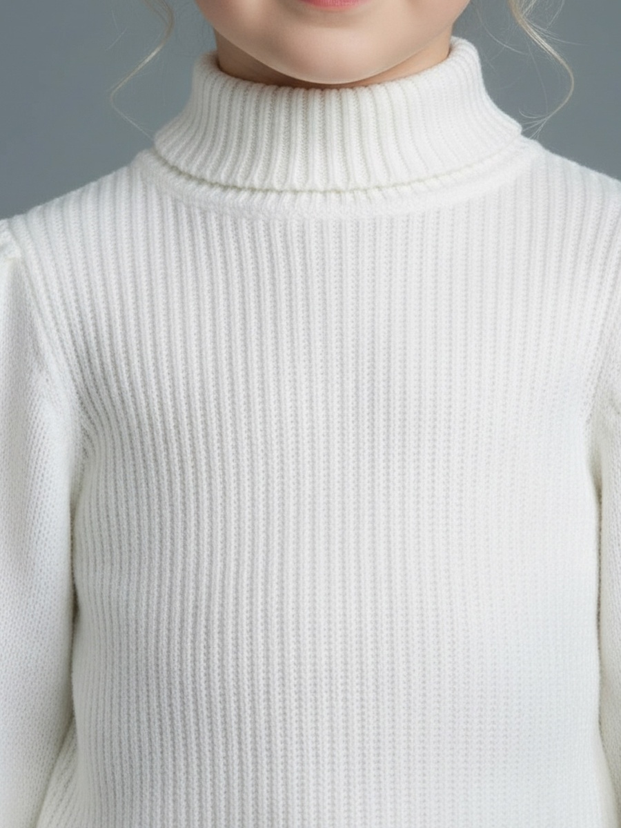 Ribbed Turtleneck Sweater with Long Sleeves