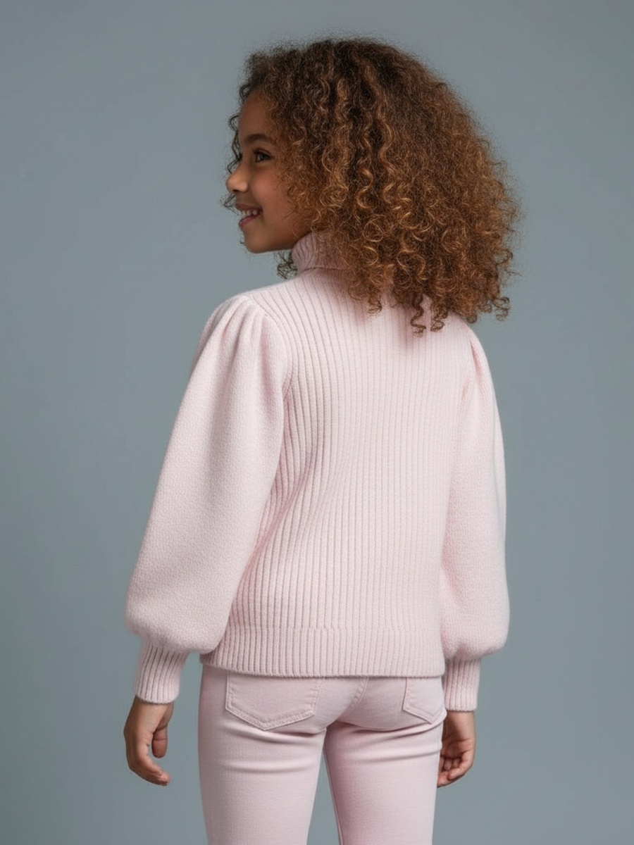Ribbed Turtleneck Sweater with Long Sleeves