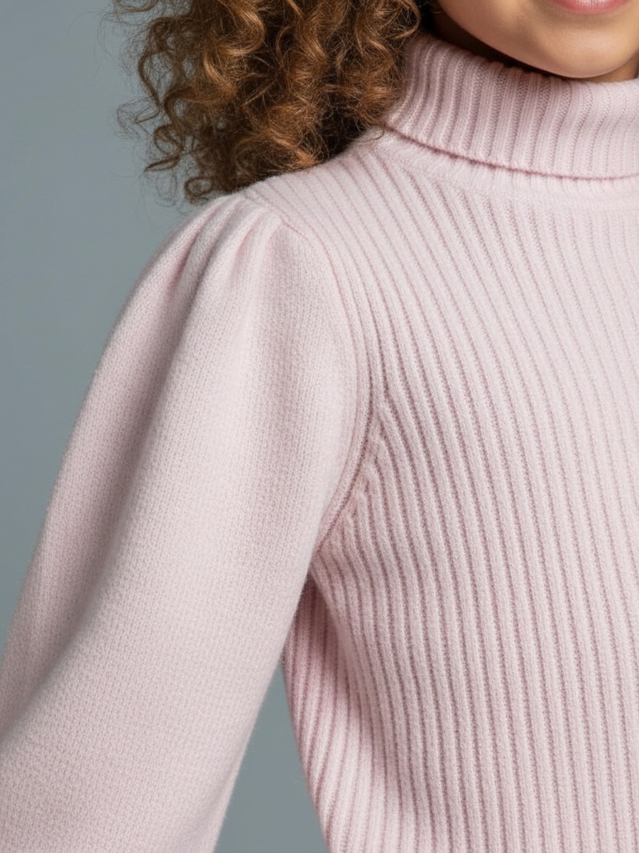 Ribbed Turtleneck Sweater with Long Sleeves