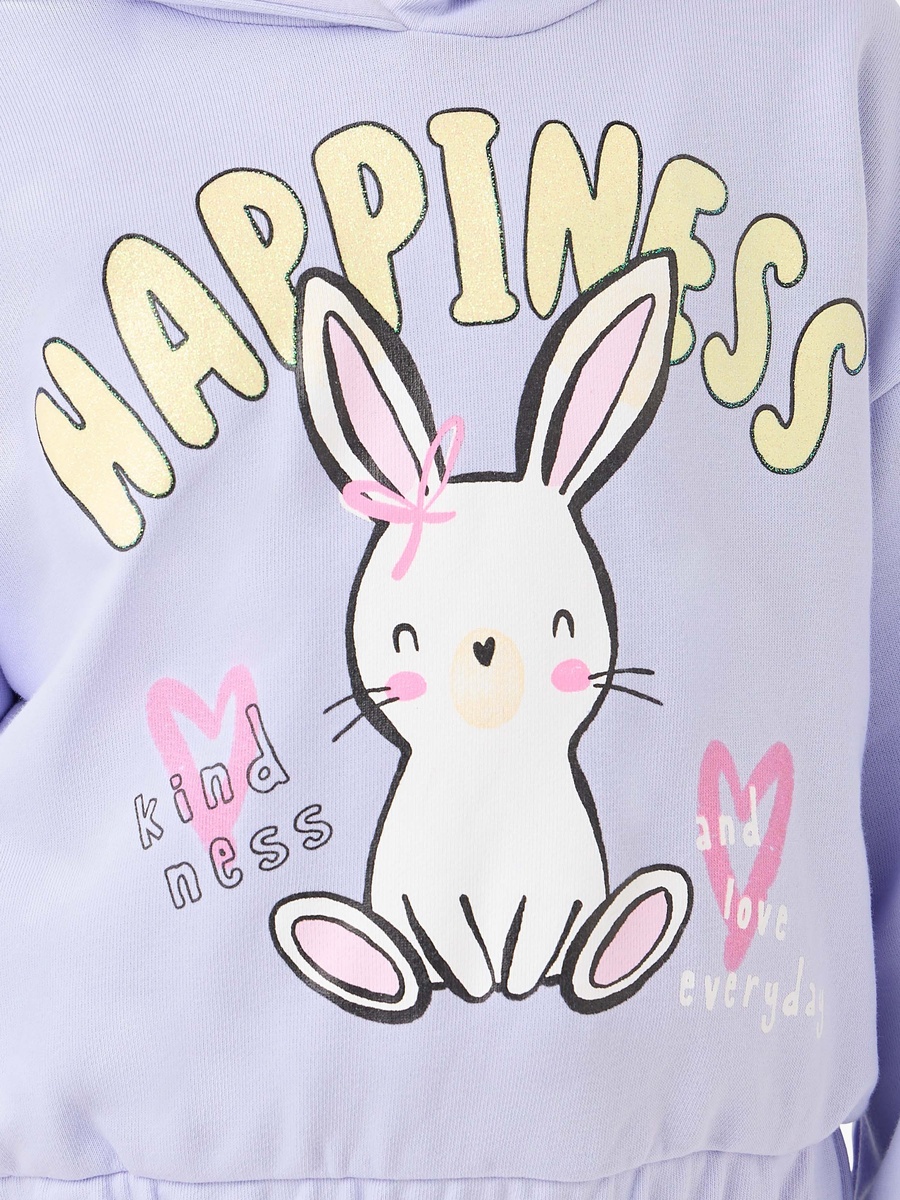 Bunny Print Pullover with Hood