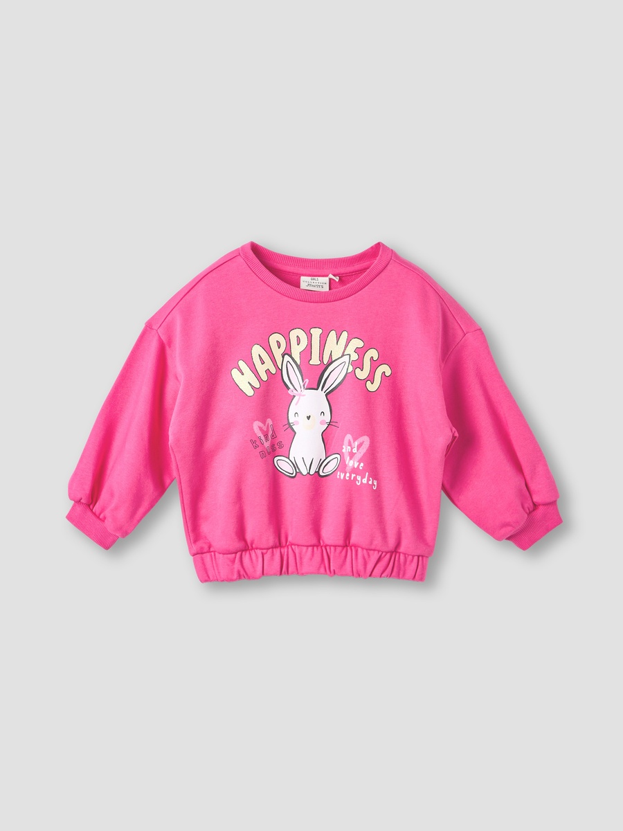 Bunny Print Sweatshirt with Long Sleeves