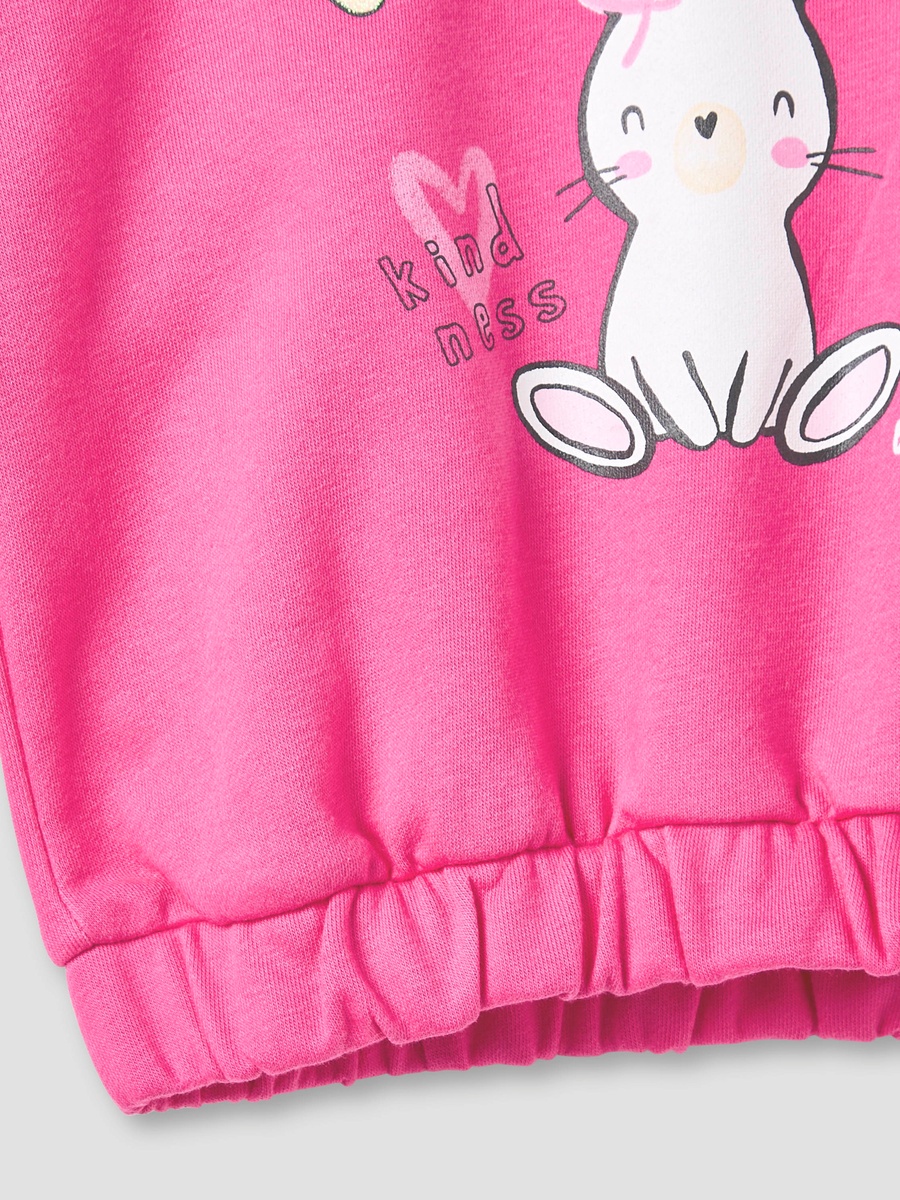 Bunny Print Sweatshirt with Long Sleeves