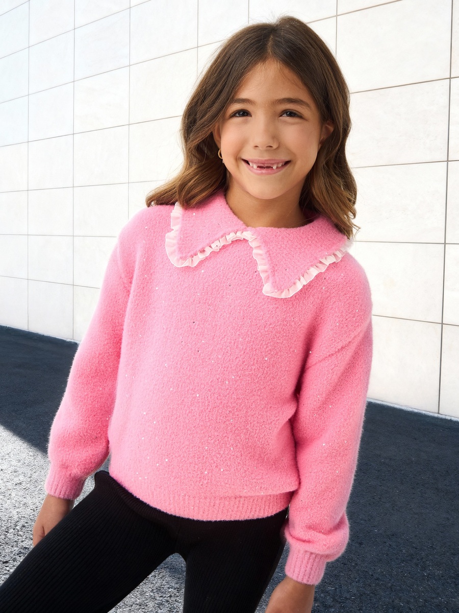 Embellished Sweater with Collar
