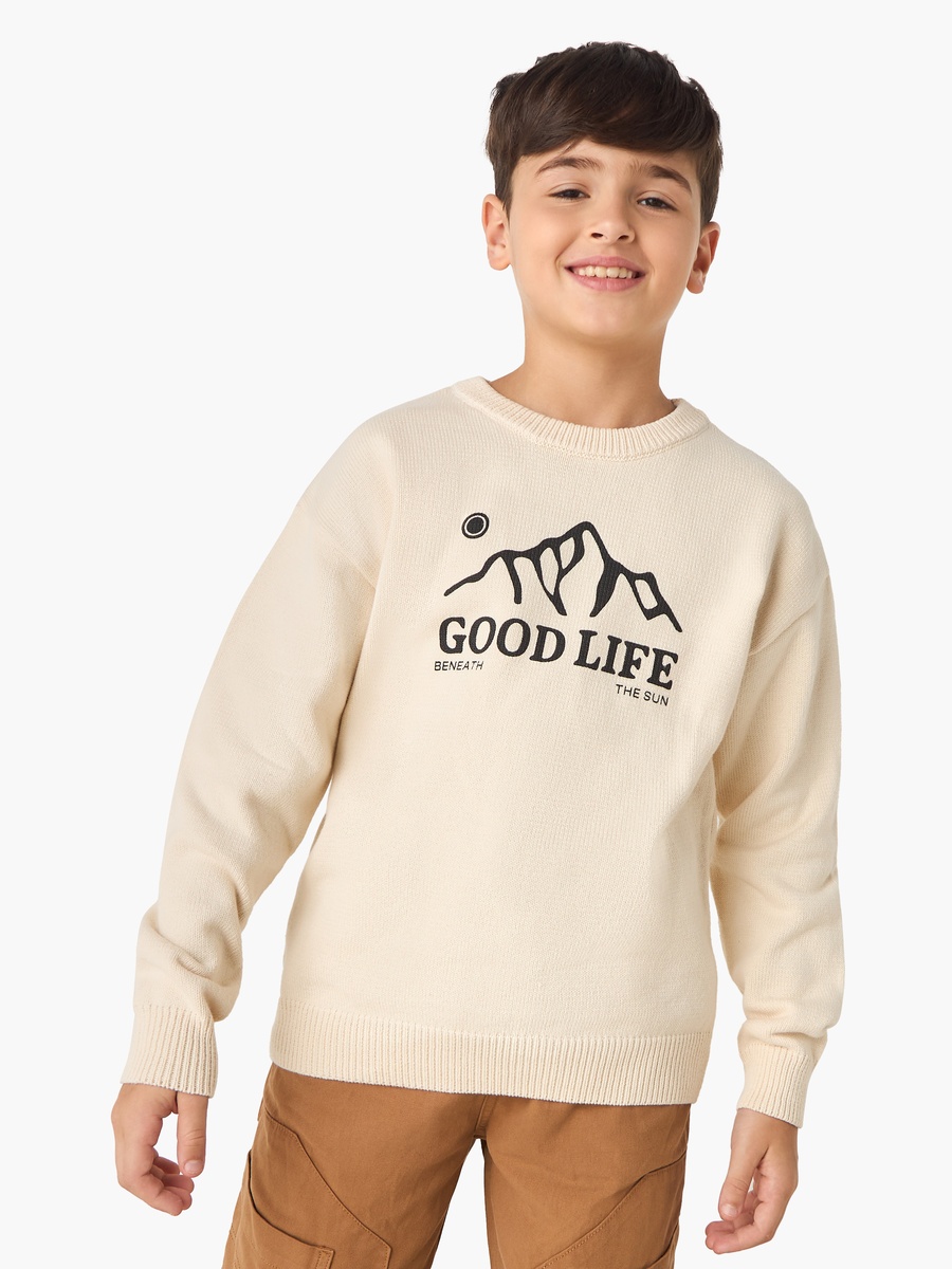 Printed Sweater with Long Sleeves