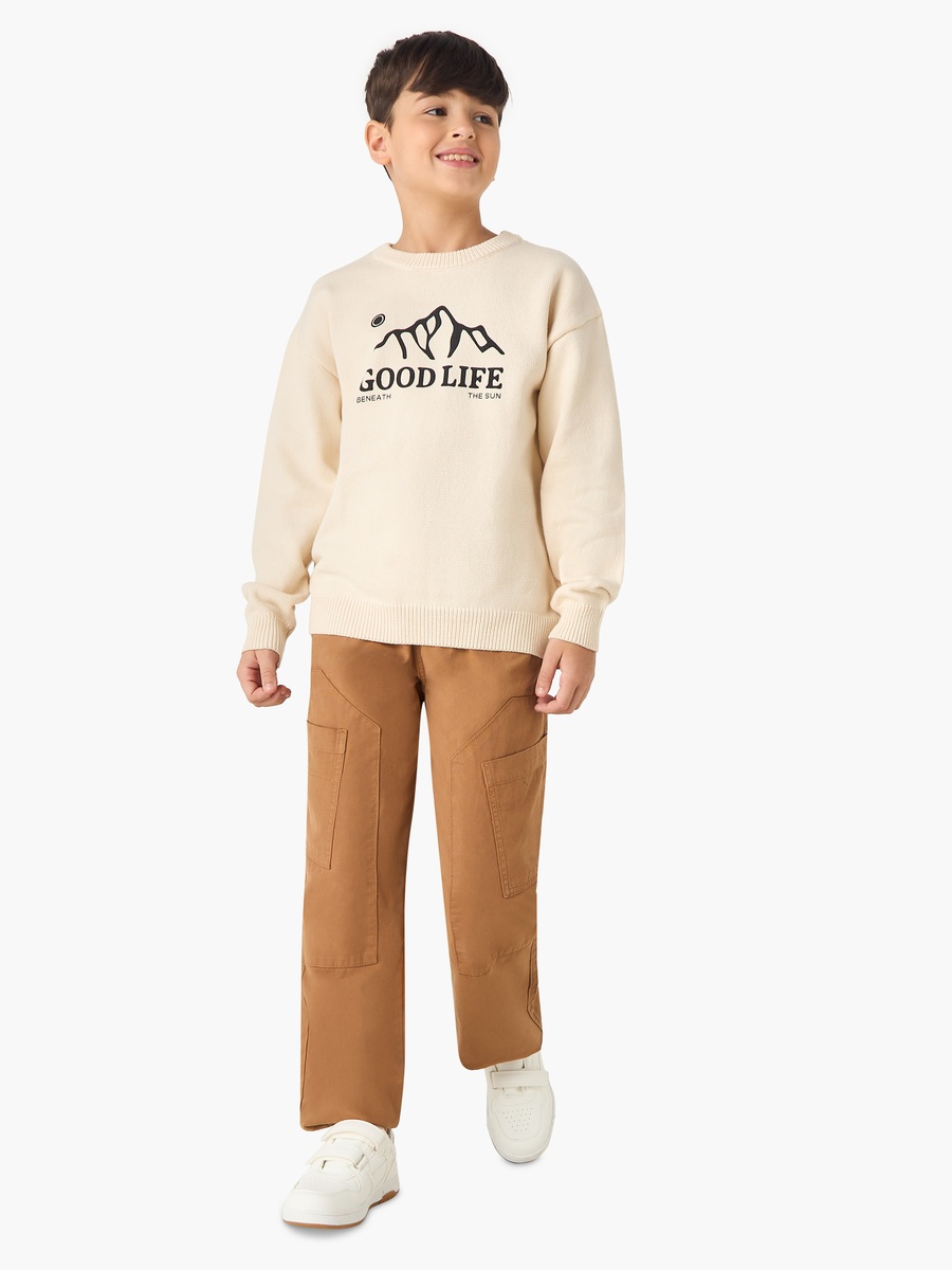 Printed Sweater with Long Sleeves
