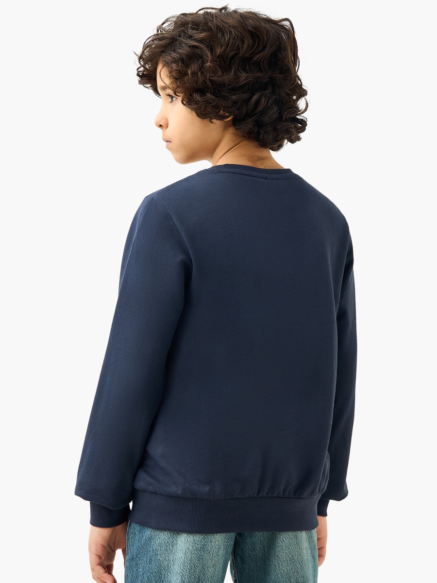 Typography Print Sweatshirt with Long Sleeves