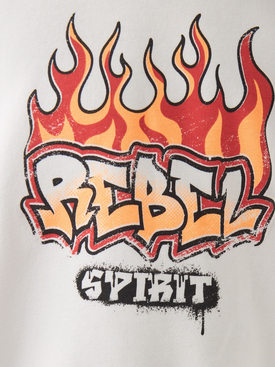 Graphic Print Sweatshirt with Long Sleeves