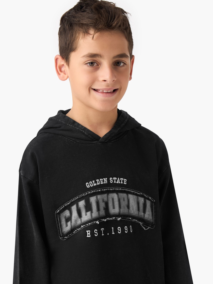 Printed Hooded Sweatshirt with Long Sleeves