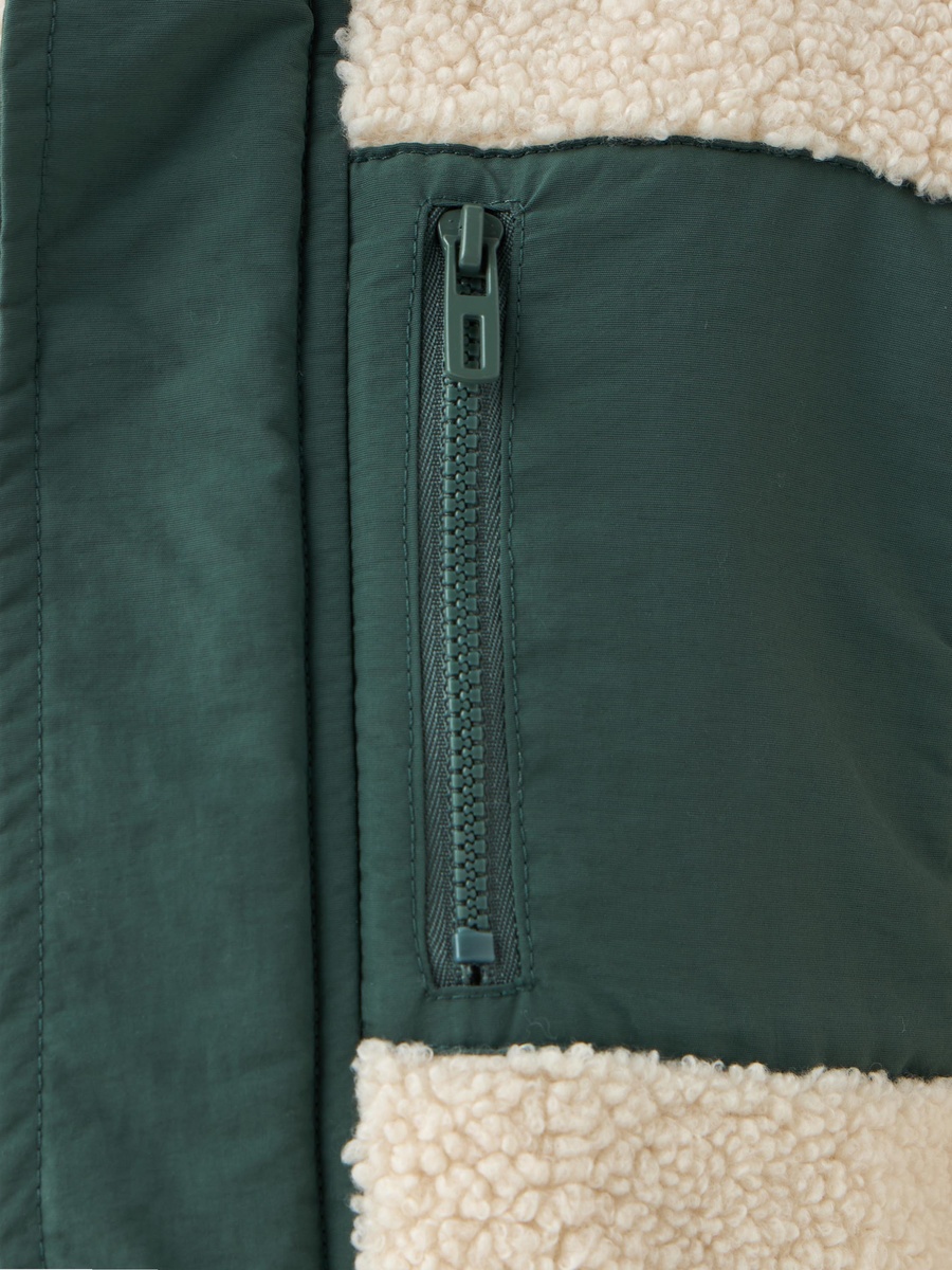 Plush Zip Through Jacket with Long Sleeves