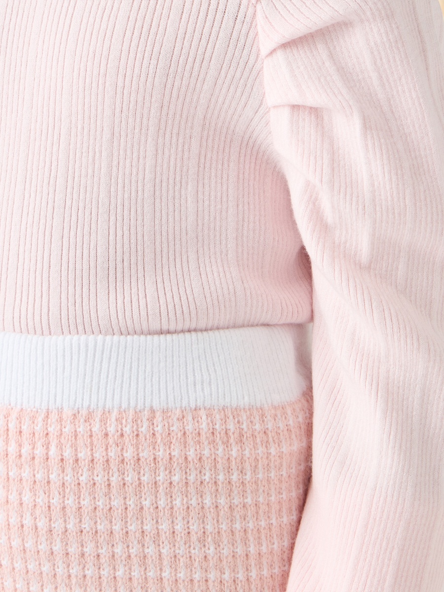 Textured Turtleneck Pullover with Long Sleeves