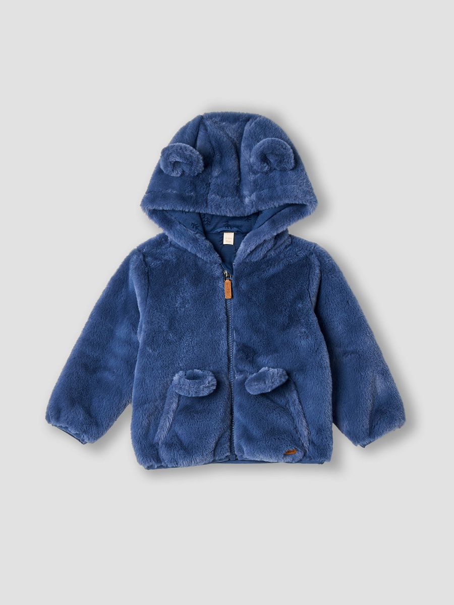 Textured Zip Through Hoodie with Kangaroo Pocket