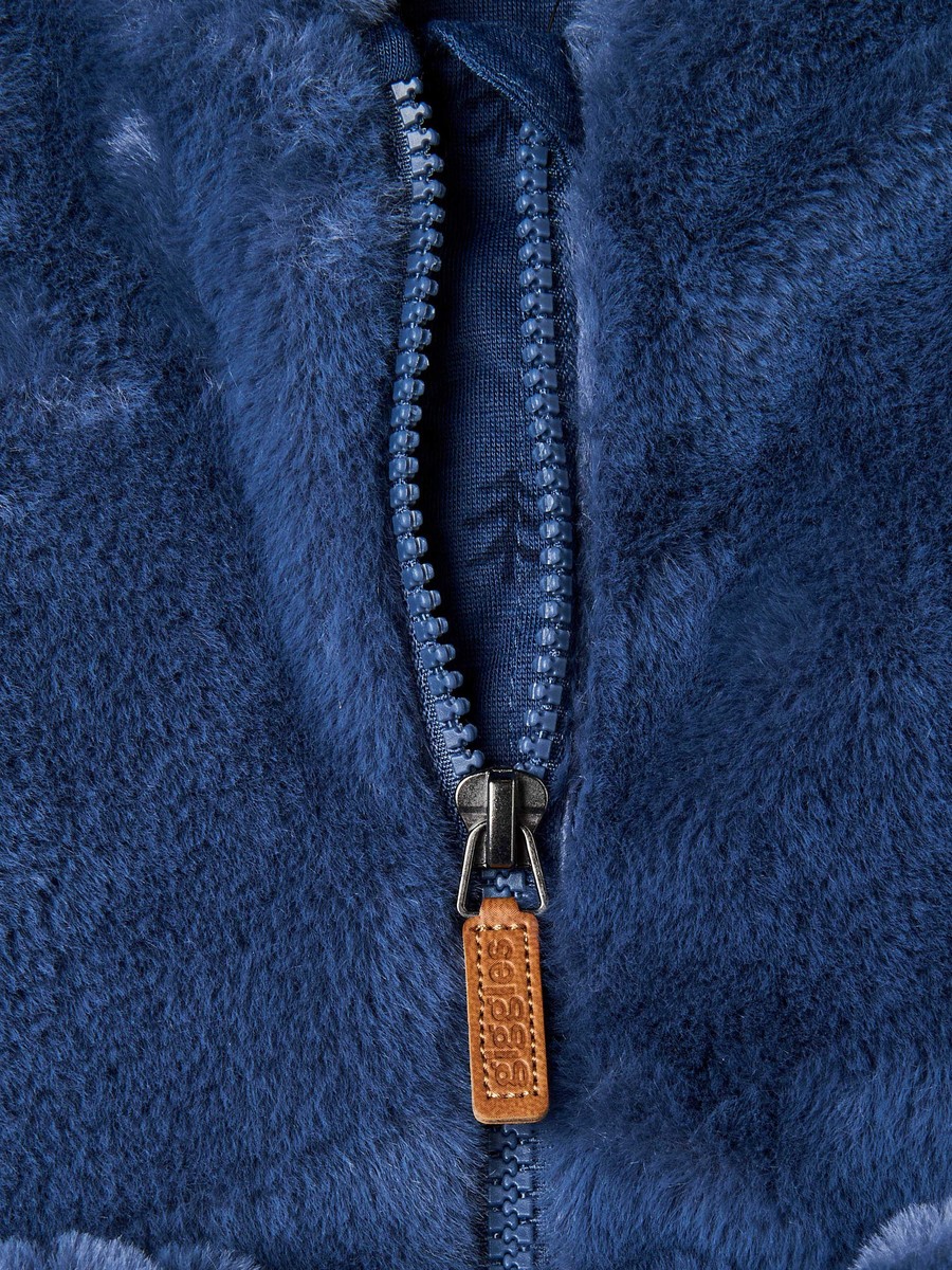 Textured Zip Through Hoodie with Kangaroo Pocket