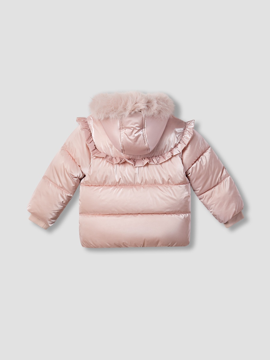 سترة ثقيلة بغطاء رأس وتطريز ميني ماوس مع أكمام طويلة
