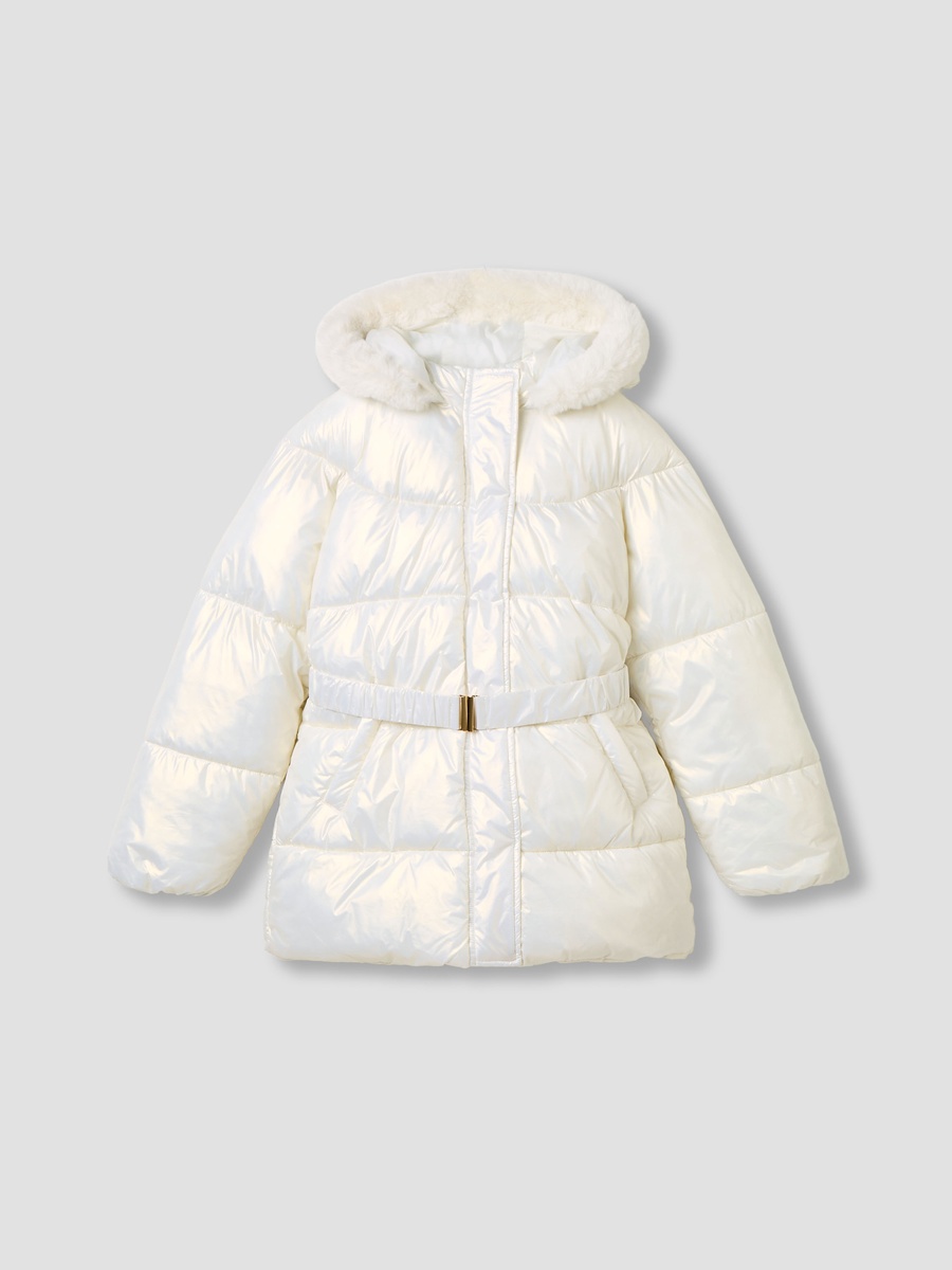 Padded Jacket with Hood and Long Sleeves
