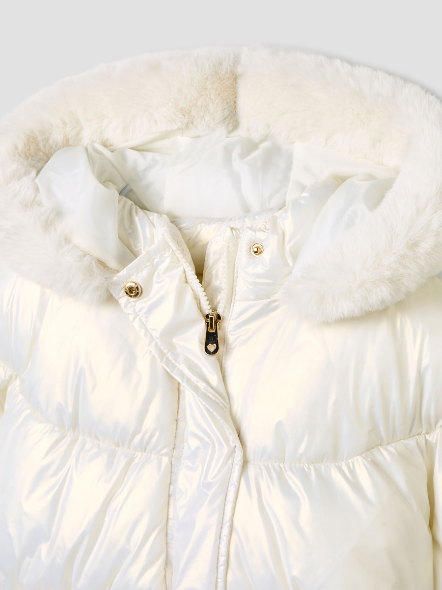 Padded Jacket with Hood and Long Sleeves