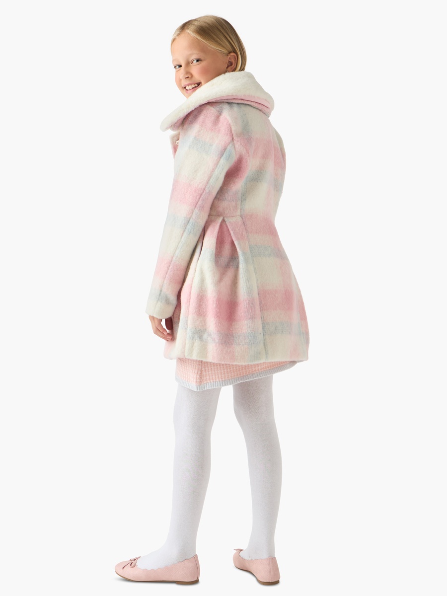 Checked Coat with Long Sleeves