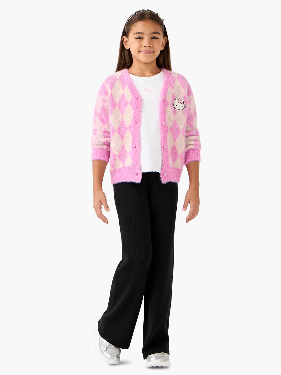 Hello Kitty Cardigan with V Neck and Long Sleeves