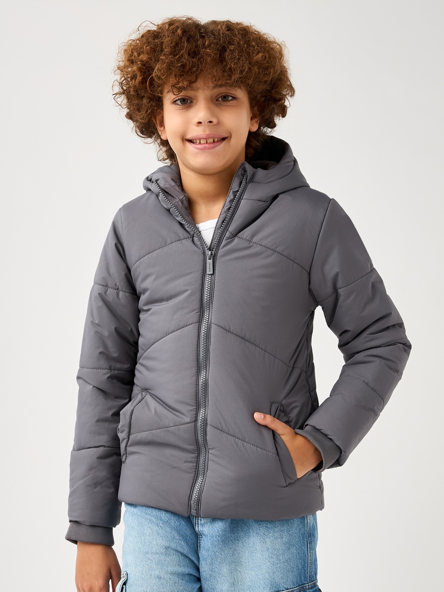 Solid Jacket with Long Sleeves and Zip Closure