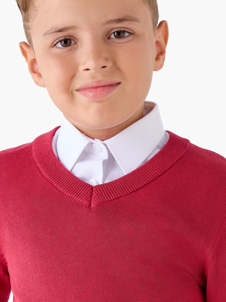 Solid Sweater with V Neck and Long Sleeves