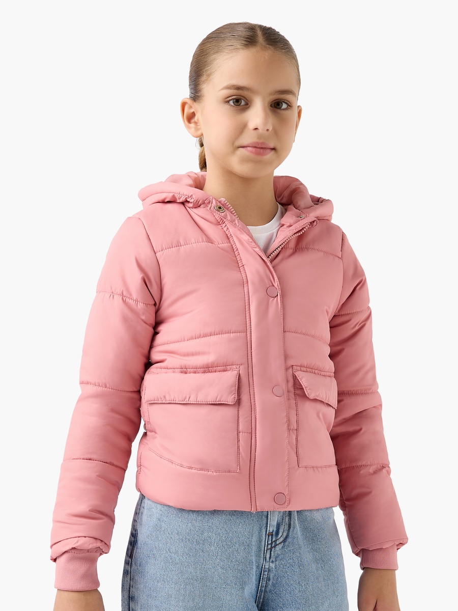 Solid Hooded Jacket with Long Sleeves and Pockets
