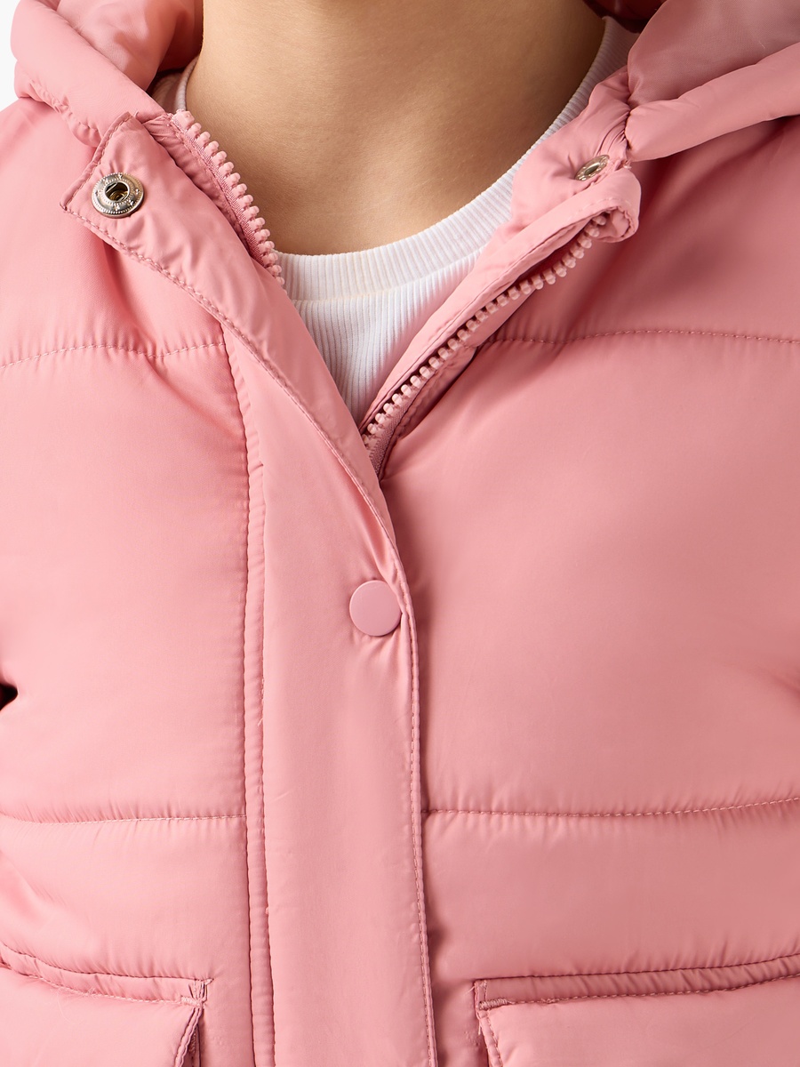 Solid Hooded Jacket with Long Sleeves and Pockets