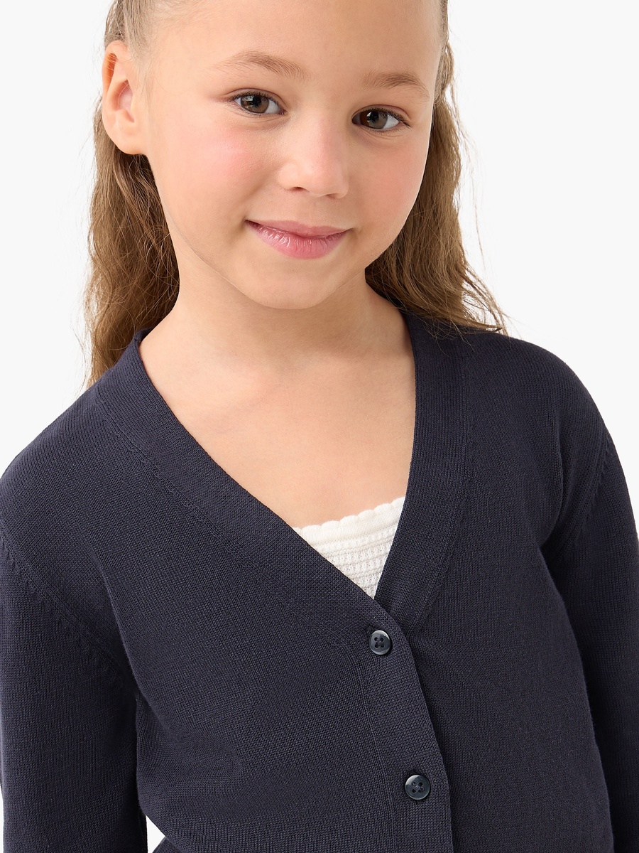 Solid Cardigan with V Neck and Long Sleeves