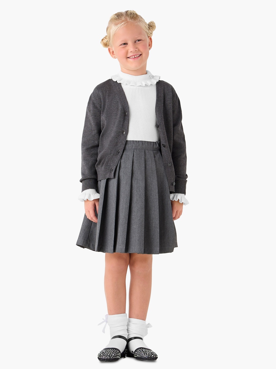 Solid Cardigan with V Neck and Long Sleeves