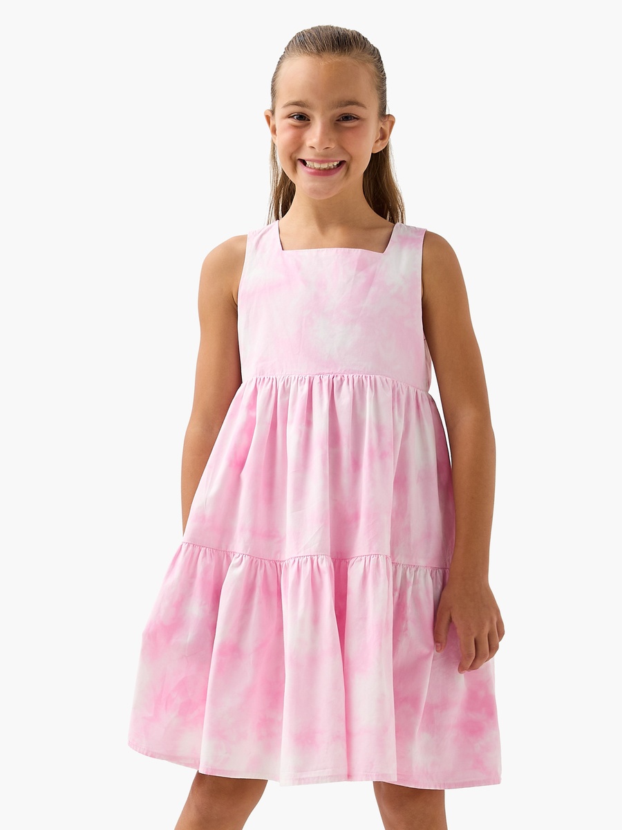 All-Over Print Tiered Sleeveless Dress