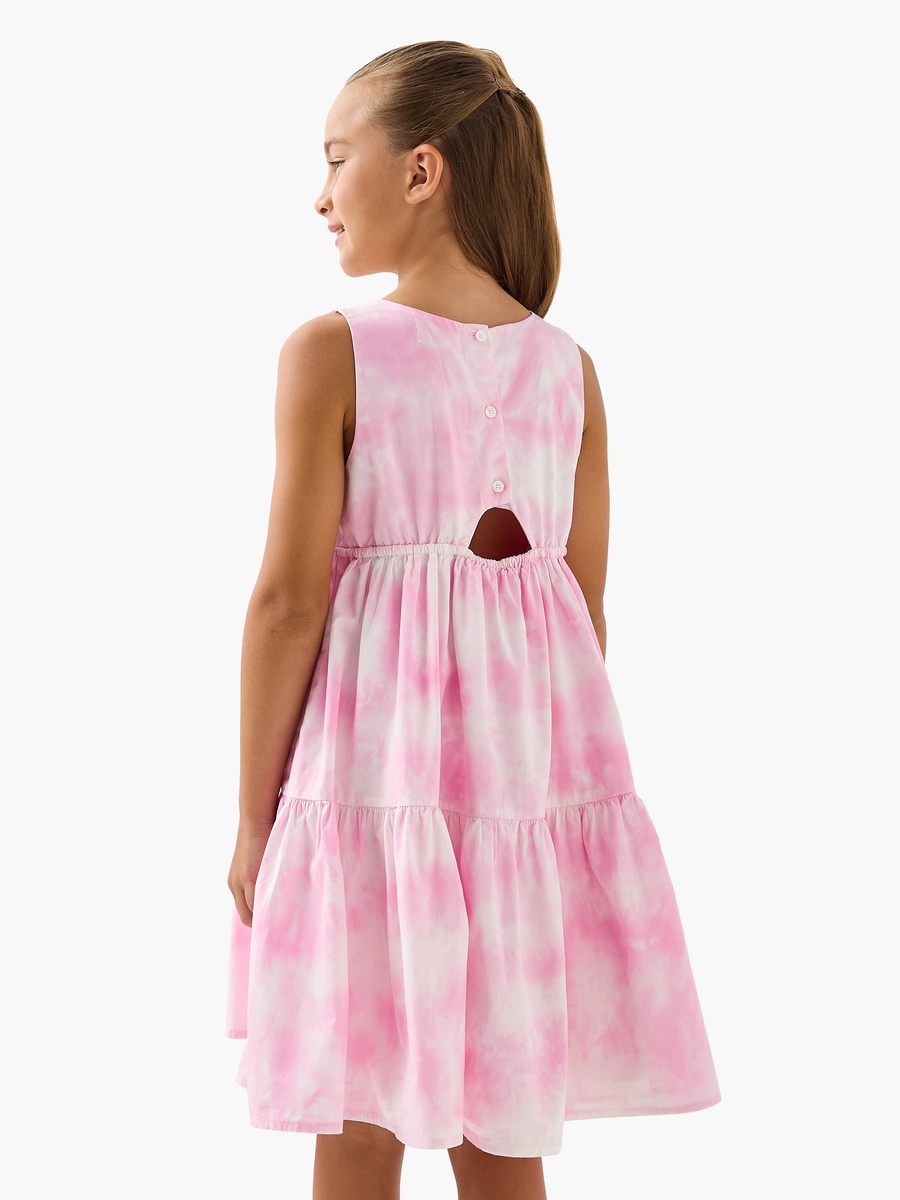 All-Over Print Tiered Sleeveless Dress