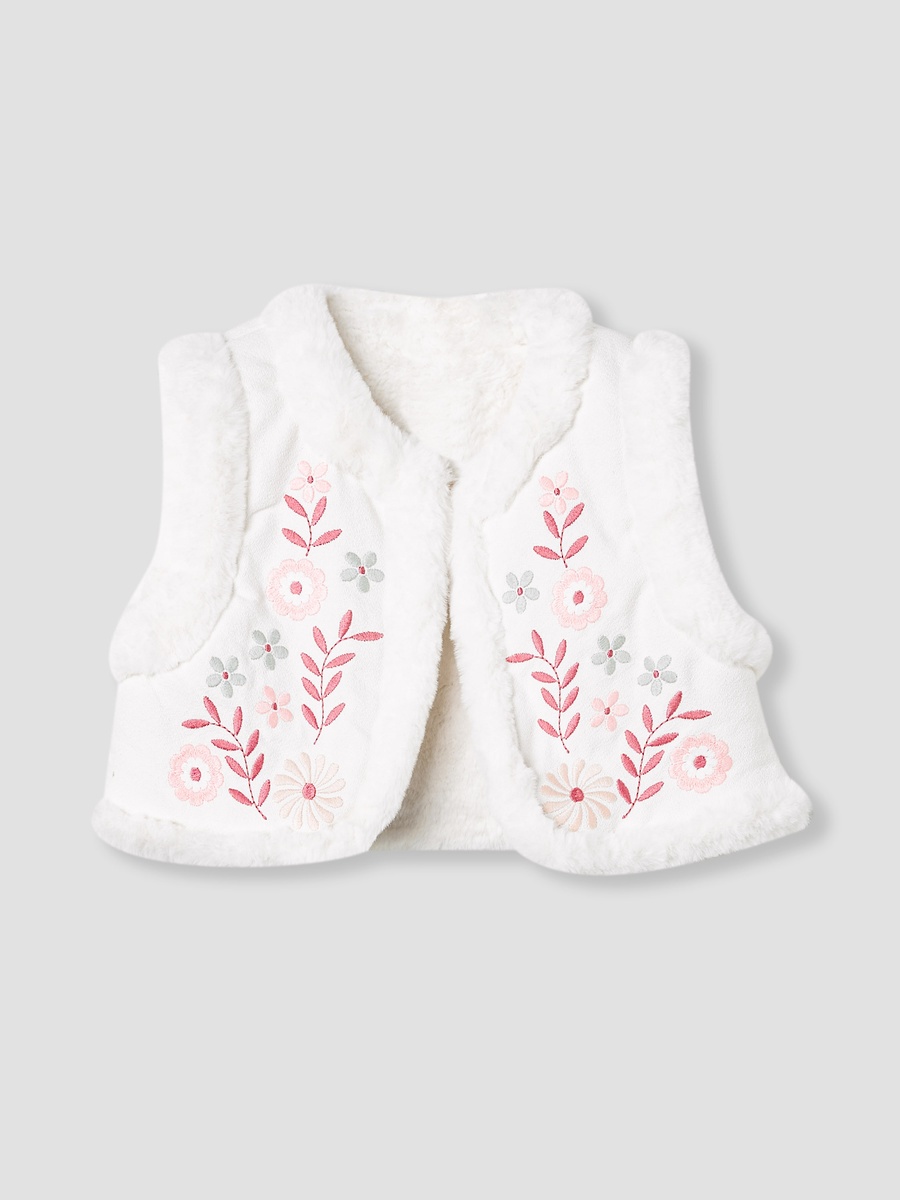 Embroidered Tiered Dress with Sweater and Stockings