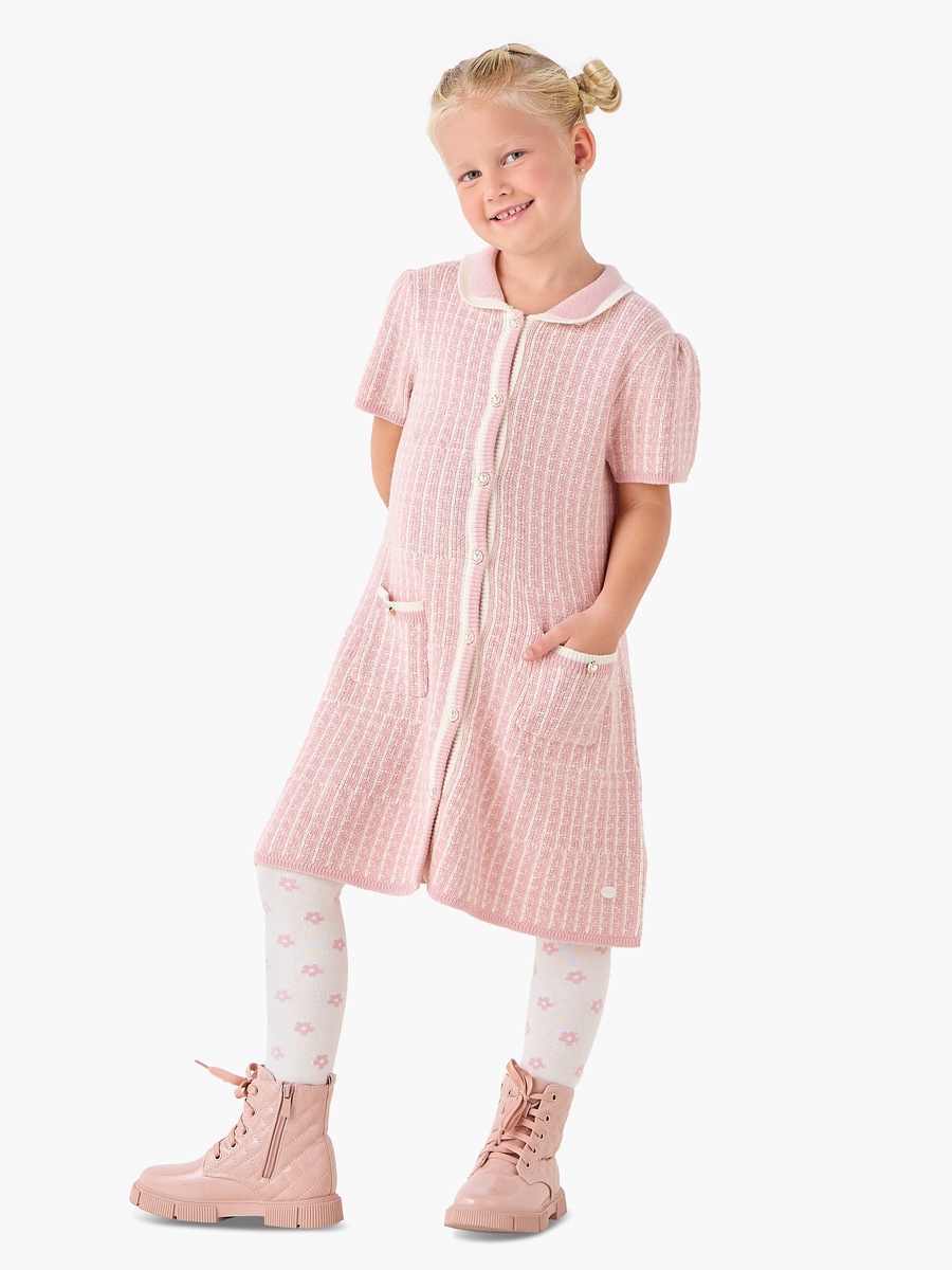 Checked Cotton Dress with Collar