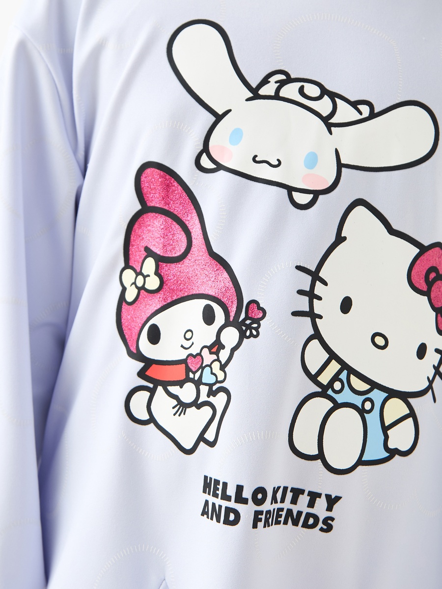 Hello Kitty and Friends Print Dress with Long Sleeves